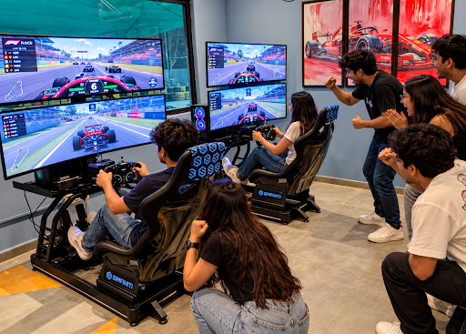 Simfiniti racing simulator at Flipside Adventure Park, Hyderabad